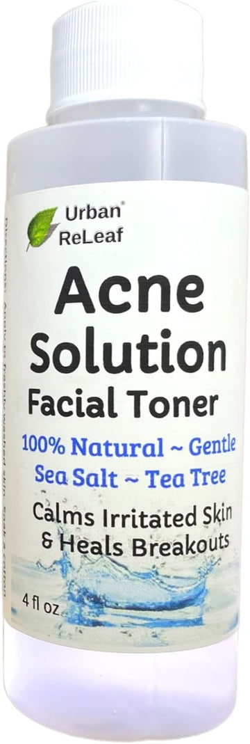 Urban Releaf Acne Solution Facial Toner! Sea Salt & Tea Tree. Soothe Skin, Calm Breakouts. 4 Oz. Gentle Effective. 100% Natural & Soothing. Reduce The Appearance Of Pores