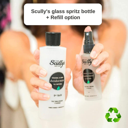 Scully’S Nightcap Natural Deodorant Spray (2Oz) + Refill (9Oz) - Overnight Aluminum-Free & Non-Toxic Deodorant For Women & Men - Vegan, Gluten-Free, No Chemicals - Usa Made (Nightcap Set)