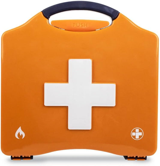 BurnSoothe Burn First Aid Kit In Orange Compact Aura Box First Aid Emergency Burn Kit - Modern Comprehensive Burns Kit. Ideal For Smaller Work Environments (Box Size: 20.5cmh X 20cmw X 6.5cmd) : Amazon.co.uk: Health & Personal Care