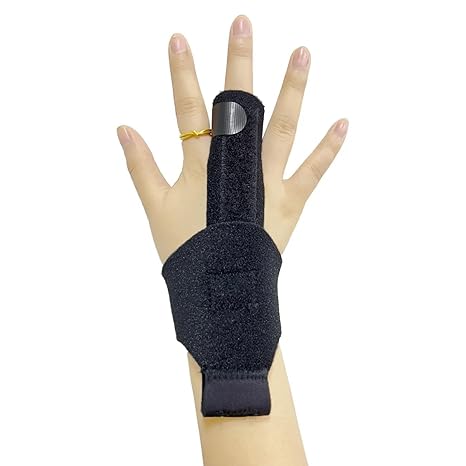 Finger Guard Splint-Adjustable Aluminum Finger Splint for Sprains, Dislocations, and Trigger Finger – Provides Support for Little, Index, and Middle Fingers