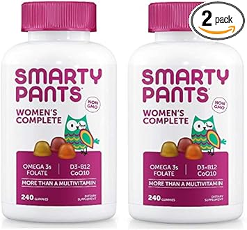 SmartyPants Women's Formula Gummy Multivitamins: Vitamin C, D3, and Zinc for Immunity, Biotin for Hair, Skin & Nails, Omega 3 Fish Oil, CoQ10 for Heart Health, Methyl B12, 480 Count (80 Day Supply)