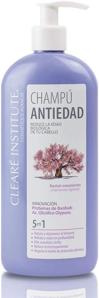 Cleare Institute Anti-Aging Repair Shampoo - Repairs and Rejuvenates Your Hair, Hydrates and Nourishes, SLE Sulfates, SLS, Silicones and Parabens, 96% Natural Ingr, Anti-Crepe Hair - 400 ml