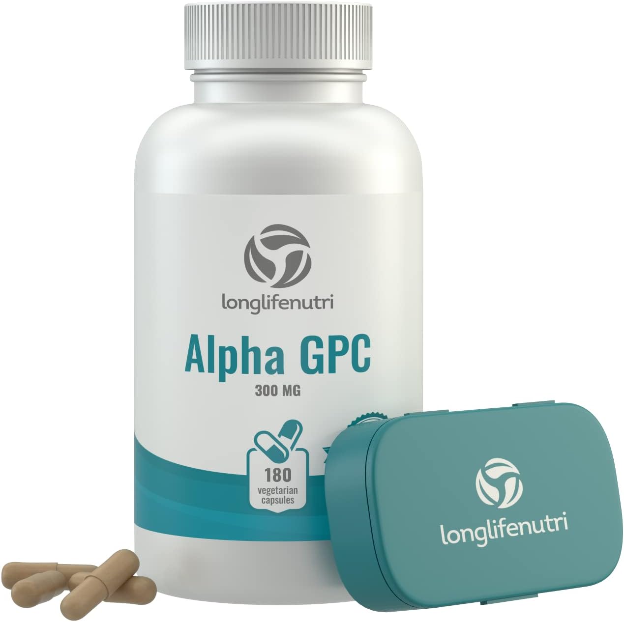 Alpha Gpc Choline Supplement 300Mg - 180 Vegetarian Capsules | Made In Usa | Cognitive Enhancer Nootropic | Supports Memory & Brain Function | Boosts Focus & Mood | 300 Mg Pure Powder Pills Complex