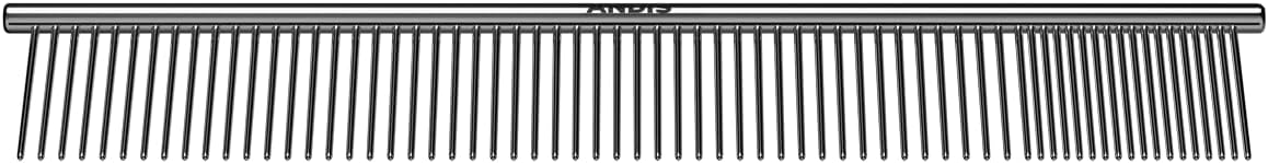 Andis 68545 Stainless-Steel Comb for Knots, Mats & Loose Hair Removal - Effective Dematting Tool Comfortable, Lightweight, Portable & Safe for Dogs, Cats & Pets – Silver, 10-Inch