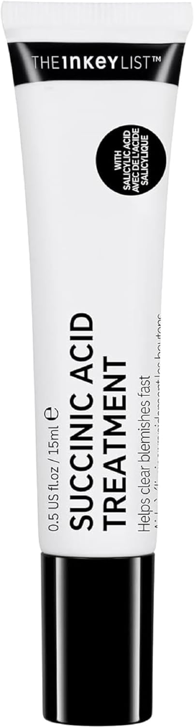 The Inkey List Succinic Acid Treatment 15Ml, Clears Blemishes, Reduces Inflammation, Acne Treatment, Vegan Friendly, Suitable For All Skin Types