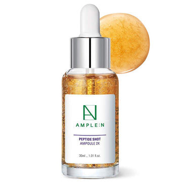 Ample:N Peptide Shot Ampoule - Anti-Aging Face Ampoule With Peptide Threads To Minimize Wrinkles And Improve Firmness - Peptide Serum To Lift Sagging Skin - Visibly Plump, 1.01 Fl. Oz