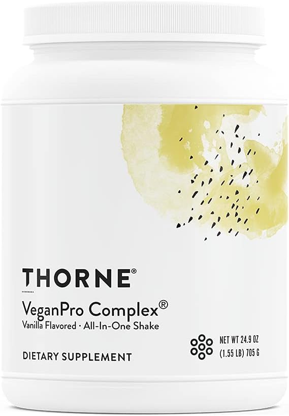 Thorne Veganpro Complex - All-In-One Vegan Protein Powder With Vitamins, Omega-3S, B12, And Amino Acids - Foundational, Immune And Sports Performance Support - Vanilla Avor - 24.