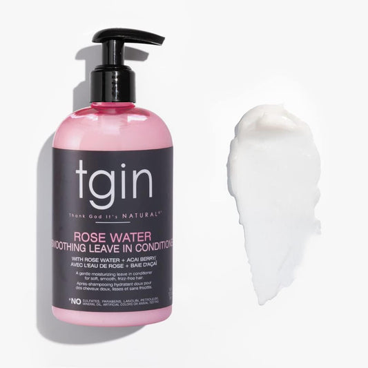 Tgin Rose Water Smoothing Leave-In Conditioner For Natural Hair - Protective Styles - Curls - Waves - Detangler - Great For Low Porosity Hair - Fine Hair