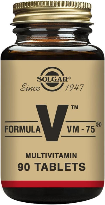 Solgar Formula Vm-75, 90 Tablets - Multivitamin With Chelated Minerals - Vitamin A, B6, B12, C, D, E - Biotin, Magnesium, Calcium, Iron, Zinc, - Vegan, Gluten Free, Dairy Free, Kosher - 90 Servings