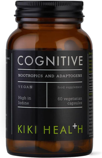 Kiki Health - Cognitive, Blend Of Nootropics And Adaptogens - For Memory, Focus, And Stress Management - Supports Brain And Mental Function - High In Iodine - 60 Vegicaps