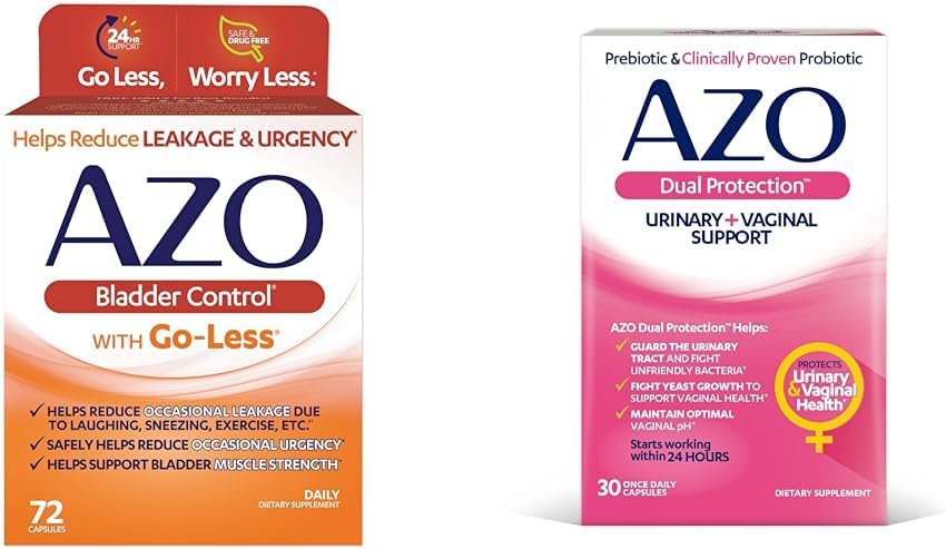 Azo Bladder Control With Go-Less Daily Supplement | Helps Reduce Occasional Urgency & Dual Protection | Urinary + Vaginal Support*| Prebiotic Plus Clinically Proven Women'S Probiotic