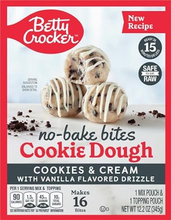 Betty Crocker No-Bake Bites Cookies and Cream Cookie Dough, 12.2 oz