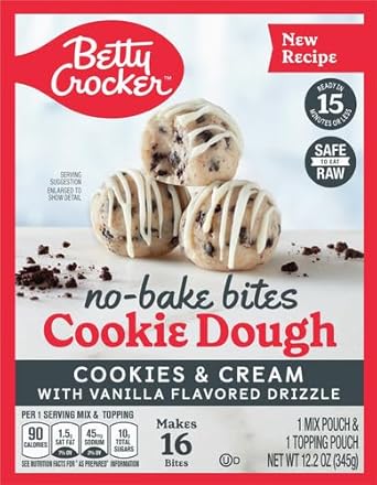 Betty Crocker No-Bake Bites Cookies And Cream Cookie Dough, 12.2 Oz