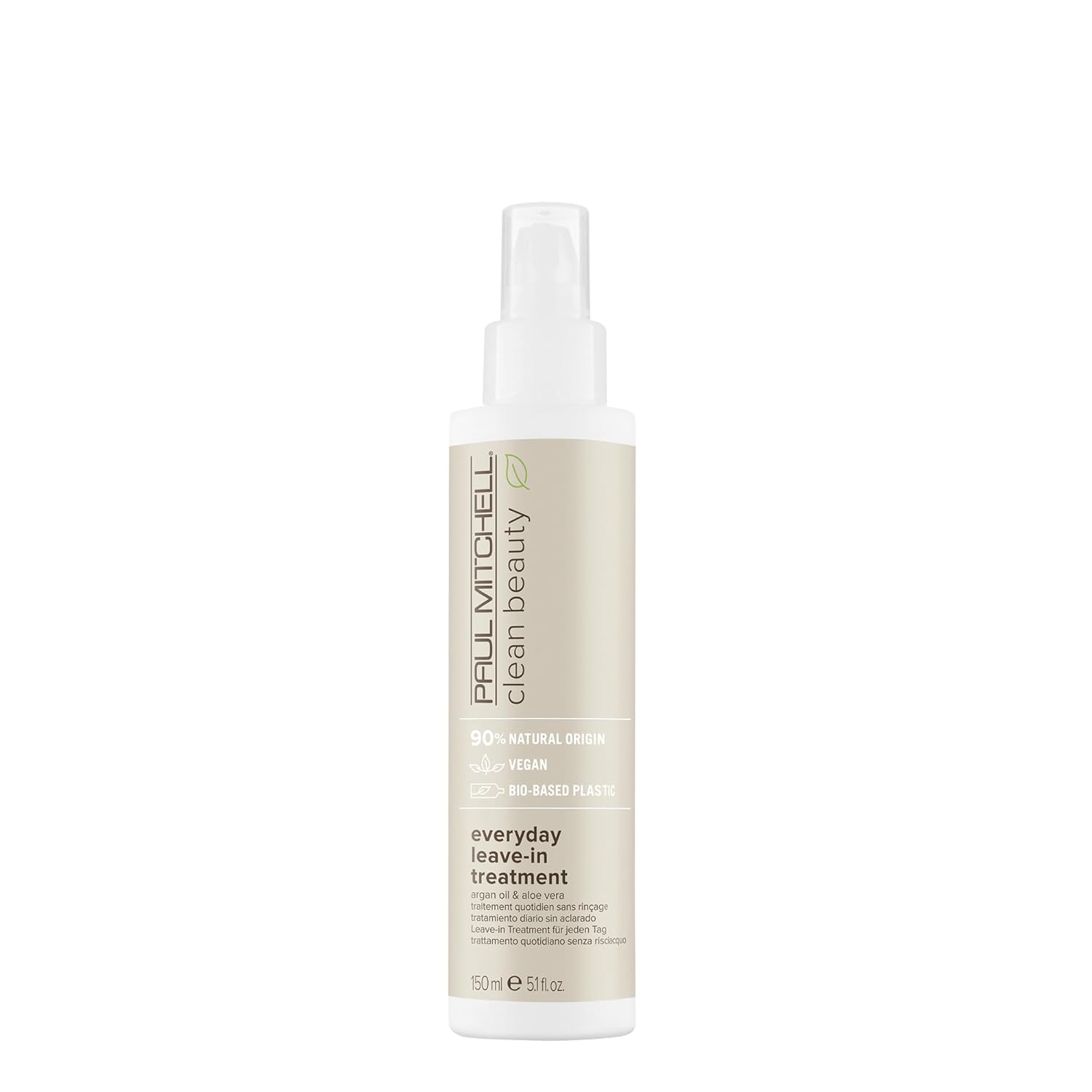 Paul Mitchell Clean Beauty Everyday Leave-In Treatment, Leave-In Conditioner, Delivers Hydration, For All Hair Types, 5.1 Fl. Oz