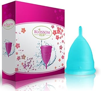 Blossom Menstrual Cup! Say No to Tampons | Get Blossom Cups for Menstrual Days| Period Cup, Reusable Menstrual Cup, Silicone Cup (Blue, Small Menstrual Cup)