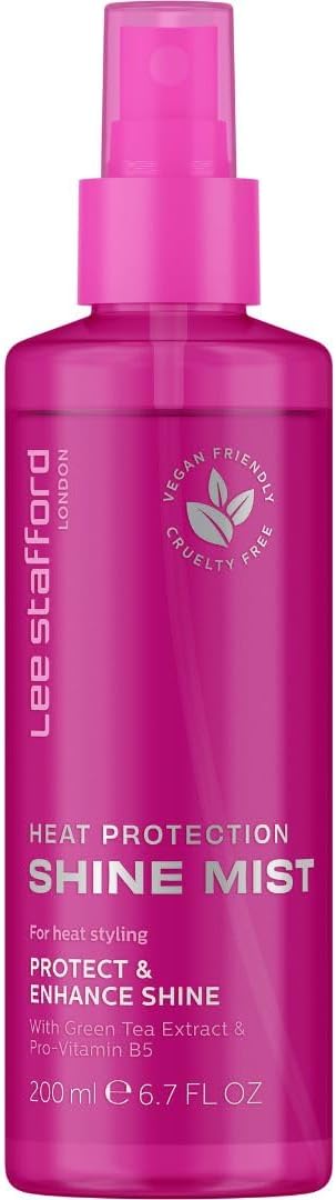 Lee Stafford Heat Protection Spray For Hair | Styling Collection - Leave In Anti-Frizz Control Treatment, Thermal Defense Shine Coat Mist For Daily Use, Flat Iron & Blow Dry Safe, 200 Ml