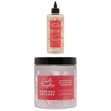 Carol'S Daughter Wash Day Delight Sulfate Free Clarifying Shampoo And Deep Conditioner Set With Rose Water And Micellar - Best For Curly, Natural, And Textured Hair – Detangle And Moisturize