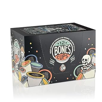 Bones Coffee Company Flavored Coffee Bones Cups High Voltage Flavored Pods | 12ct Single-Serve Coffee Pods Compatible with Keurig 1.0 & 2.0 Keurig Coffee Maker