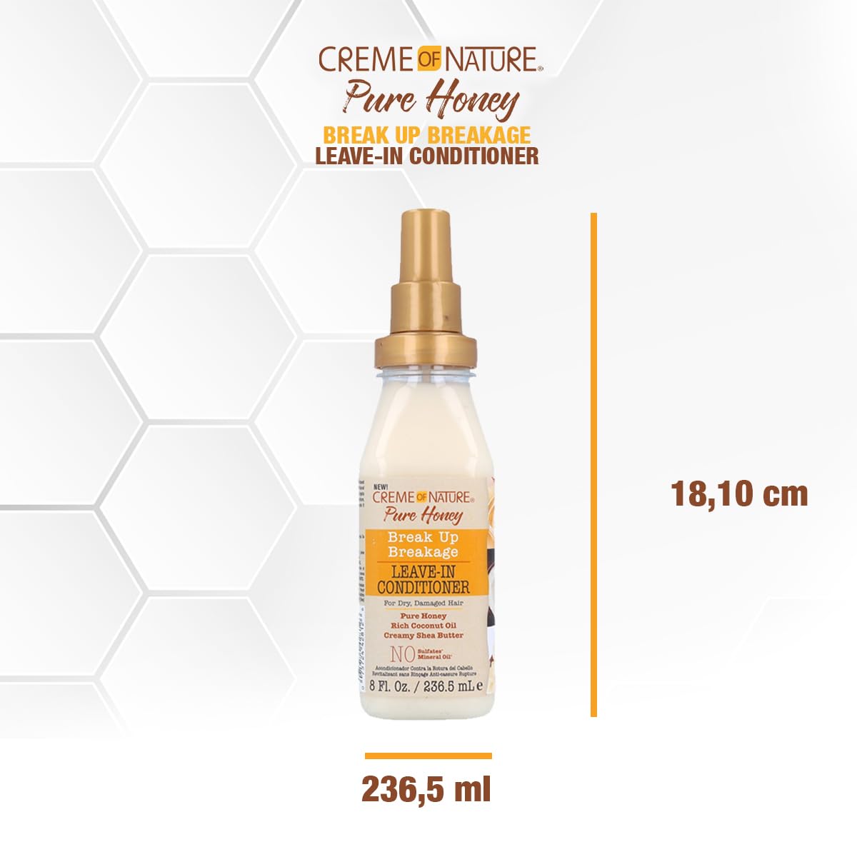 Creme Of Nature, Leave in Conditioner Pure Honey, Coconut Oil And Shea Butter Formula, For Dry Damaged Hair, 8 Oz : Beauty & Personal Care