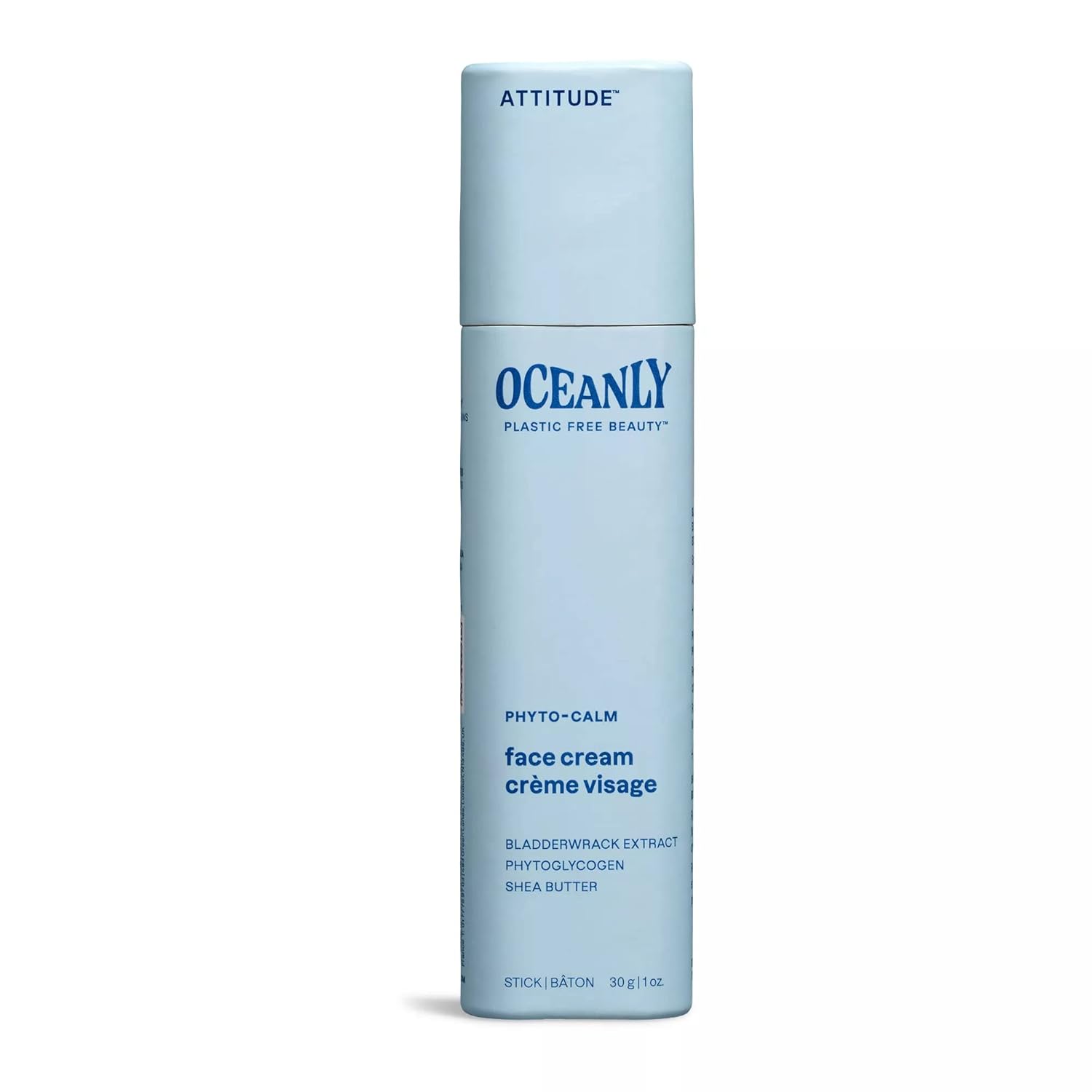 Attitude Oceanly Face Cream Stick, Ewg Verified, Plastic-Free, Plant And Mineral-Based Ingredients, Vegan And Cruelty-Free Beauty Products, Phyto Calm, Unscented, 1 Ounce