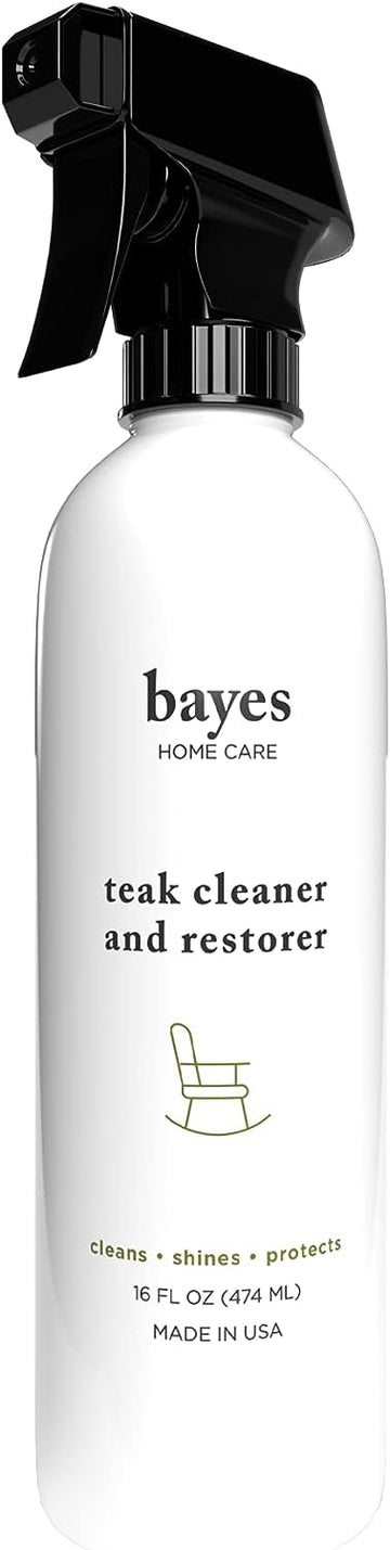Bayes High Performance Teak Cleaner & Restorer - Cleans, Shines, and Protects - Maintains Fine Teak and Restores Neglected Teak - 16 oz (1-Pack)