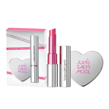 Jung Saem Mool Official New Classic Glaze Lipstick Gift Set (Narcissism Pink) | Glaze Lipstick + Heart Mirror Mini