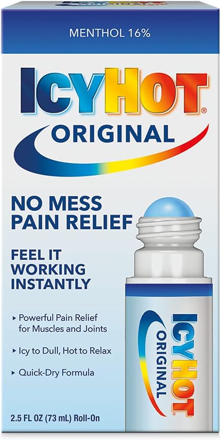 Icy Hot Original Medicated Pain Relief Liquid With No Mess Applicator, 2.5 Fluid Ounces