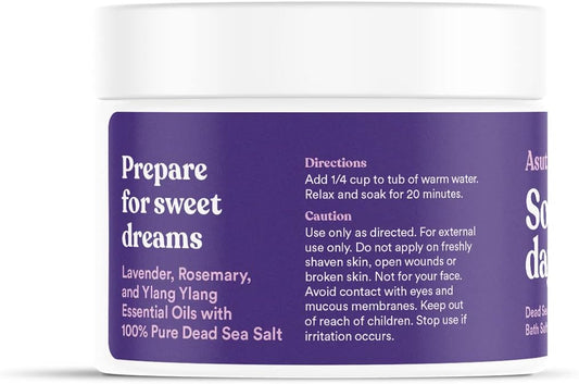 ASUTRA Dead Sea Bath Salts, 16 oz | Soak in Rich & Vital Healing Minerals | Natural & Organic Lavender, Rosemary, & Ylang Ylang Essential Oils