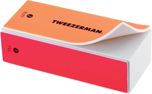 Tweezerman Neon Hot File, Buff, Smooth And Shine Block (Pack Of 2)