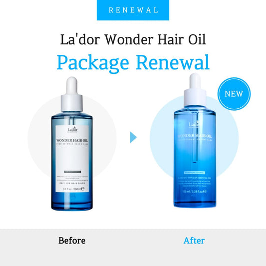 La'Dor Wonder Hair Oil Anti Frizz Leave-In Lightweight Protein Coditioner - Squalane Argan Avocado Oil For Dry Static Damaged Bleached Hair Defrizz Heat Protectant Treatment 3.3 Fl Oz Lador Korean