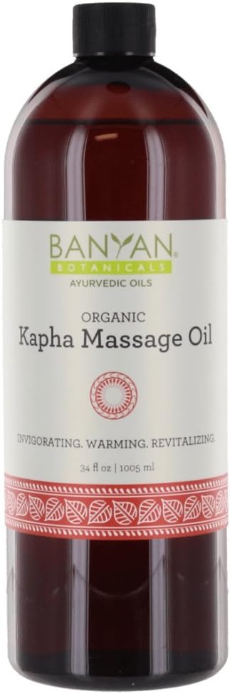 Banyan Botanicals Kapha Massage Oil ­– Organic Ayurvedic Massage Oil with Chitrak and Tulsi – Warms and Stimulates The Tissues and Invigorates The Mind – 3. – Non-GMO Sustainably Sourced Vegan