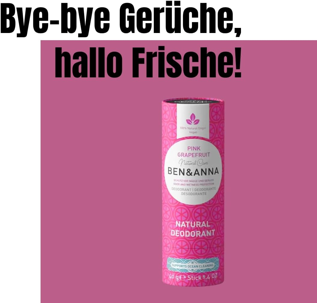 Ben & Anna Paper Tube Deodorant Pink Grapefruit 40 G