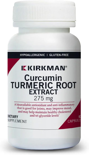 Kirkman Curcumin Turmeric Root Extract 275 Mg || 60 Vegetarian Capsules || Antioxidant Activity || Immune System Support