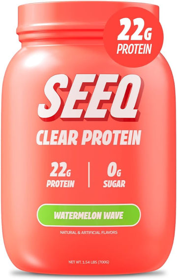 Seeq Clear Whey Isolate Protein Powder, Watermelon Wave, 25 Servings, 22G Protein Per Serving, Sugar-Free, Keto-Friendly, Soy-Free Clear Protein Powder, Juice-Like Protein