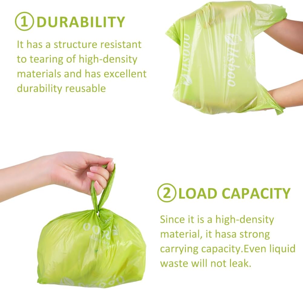 Biodegradable Disposable Diaper Bags, 200 Count, 1.0 Liters Capacity, Easy-Tie Handles, Convenient And Eco-Friendly