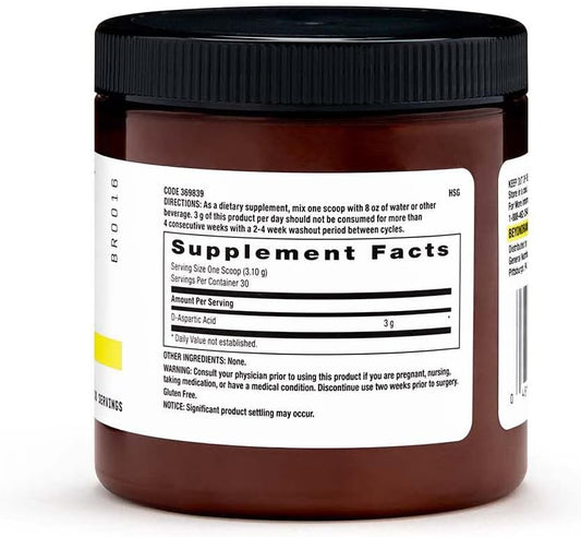 Beyond Raw Chemistry Labs D-Aspartic Acid Powder | Muscle Development And Recovery | 30 Servings