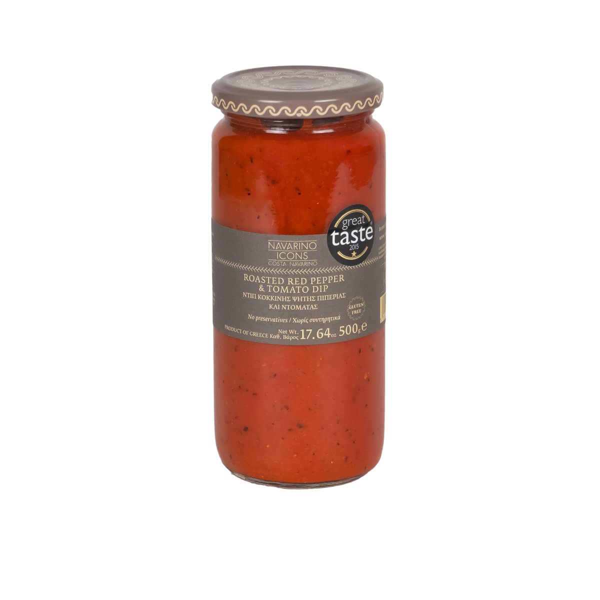 Navarino Icons All-Natural Roasted Red Pepper And Tomato Sauce, 17 Ounce