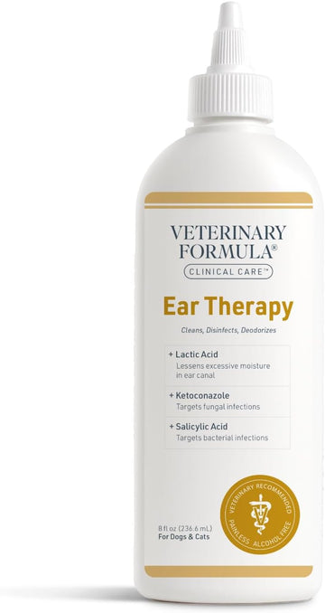 Veterinary Formula Clinical Care Ear Therapy, 8 oz. – Cat and Dog Ear Cleaner – Helps Soothe Itchiness and Clean The Ear Canal of Debris and Buildup