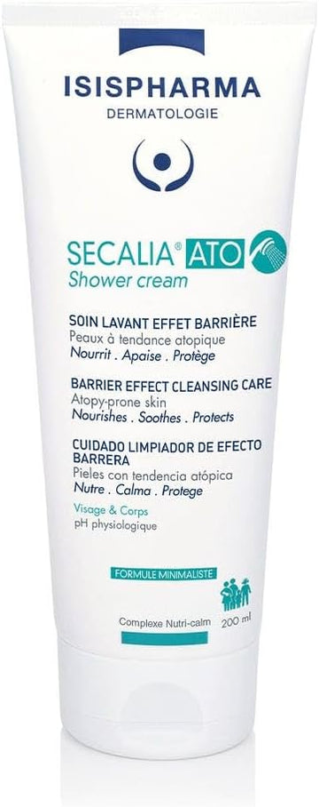 Isispharma Secalia Ato Shower Gel 200 Ml - Body Wash For Dry Skin With Atopic Tendency - Body Care Barrier Effect - Nourishes And Soothes Itching - Family Size Bodywash - Made In France
