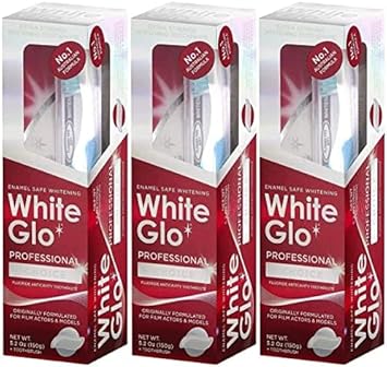 White Glo Extra Strength Whitening Toothpaste Professional Choice 150 Gr (3 Packs) 3 Pack 50M Dental Floss Included As A Gift