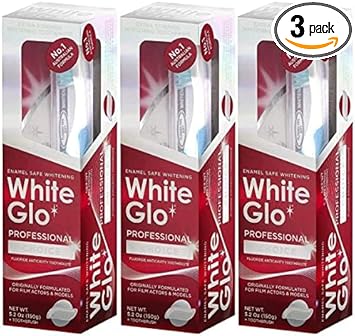 White Glo Extra Strength Whitening Toothpaste Professional Choice 150 Gr (3 Packs) 3 Pack 50M Dental Floss Included As A Gift