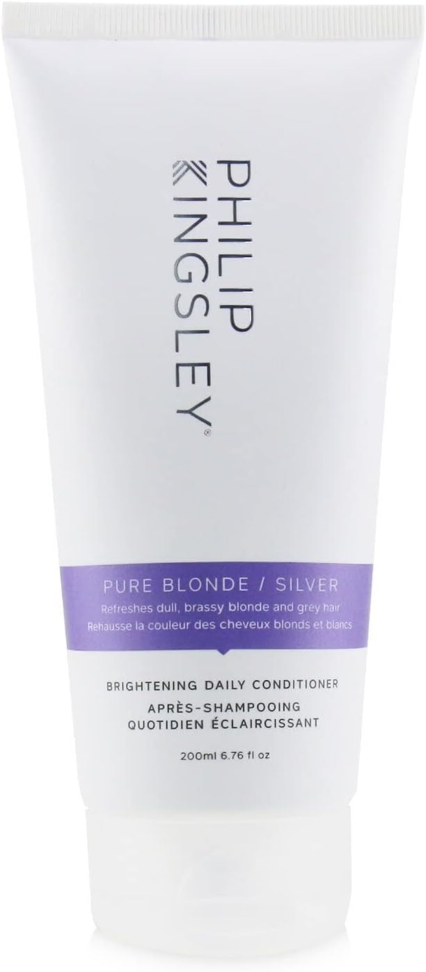 Philip Kingsley | Pure Blonde/Silver Purple Conditioner | Colour Correcting Conditioner For Blonde, Silver, Grey Platinum Bleached, Brassy Hair | For Orange Brassiness And Yellow Tones | 200Ml