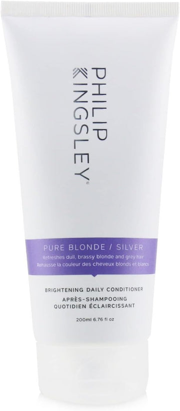 Philip Kingsley | Pure Blonde/Silver Purple Conditioner | Colour Correcting Conditioner For Blonde, Silver, Grey Platinum Bleached, Brassy Hair | For Orange Brassiness And Yellow Tones | 200Ml