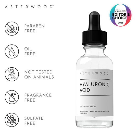 Asterwood Naturals Hyaluronic Acid And Argireline Serum, Hydrating, 1Oz