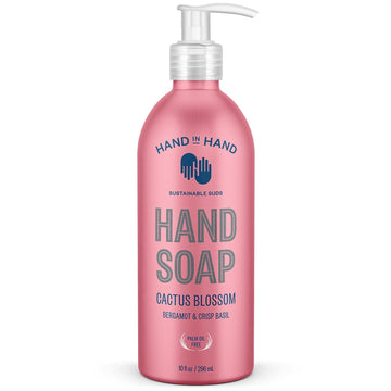 Hand In Hand Nourishing Liquid Hand Soap, 10 Fl Oz, Bergamot & Crisp Basil, Cactus Blossom Scent, Single