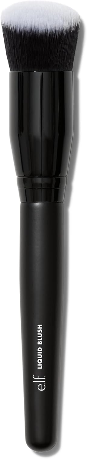 E.L.F. Camo Liquid Blush Brush, Angled Blush Brush Ideal For Applying & Blending Colours On Cheeks, Soft, Dense Bristles, Vegan & Cruelty-Free