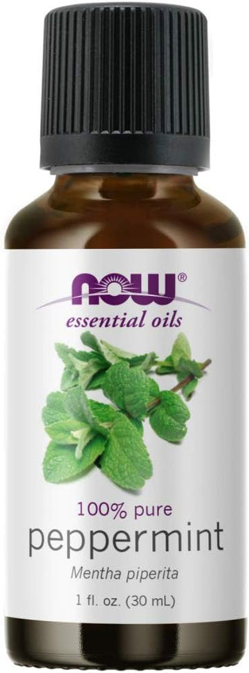 Now Essential Oils, Peppermint Oil, Invigorating Aromatherapy Scent, Steam Distilled, 100% Pure, Vegan, Child Resistant Cap, 1-Ounce