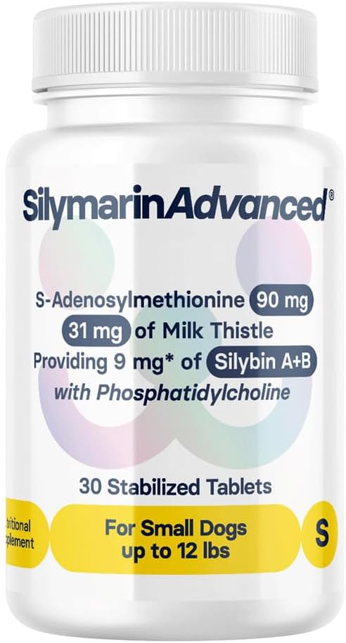 Liver Health Supplement For Small Dogs, S-Adenosylmethionine (Same) And Silybin, Liver Tablets, Cognitive Support, 30 Tablets