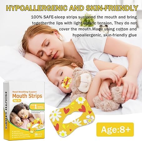 Sleep Strips, Mouth Tape for Sleeping Stop Snoring, Mouth Sleep Strips for Adults and Children, Better Nose Breathing Sleep Aids, Anti Snoring Sleep Strips, Disposable Mouth Strips Tape (Yellow)