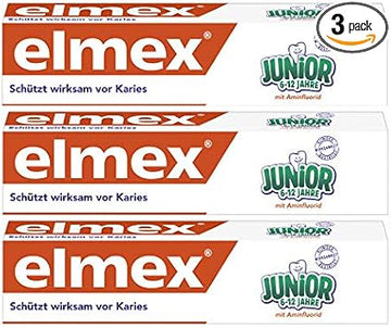 Elmex Toothpaste Junior 6-12 Years Old 3X75Ml, 3X2.5Oz By Elmex